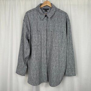 Athleta Womens Oversized Shacket Shirt Jacket Large Tunic Stretch Athleisure